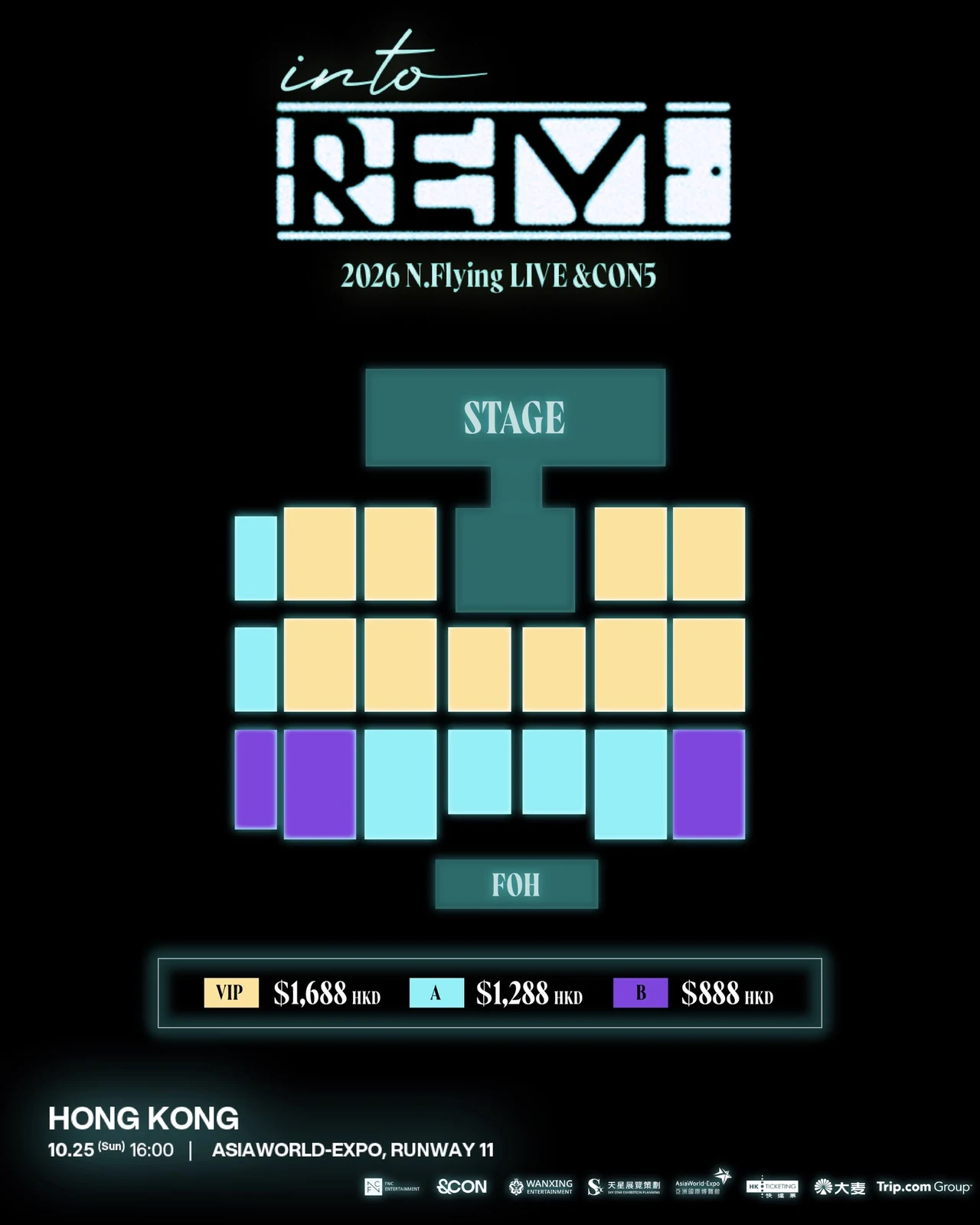 2026 N.Flying LIVE '&CON5 : into REM' IN HONG KONG — Official seating plan