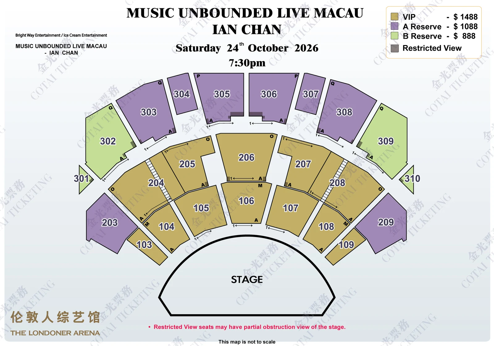 MUSIC UNBOUNDED LIVE MACAU – IAN CHAN — Official seating plan