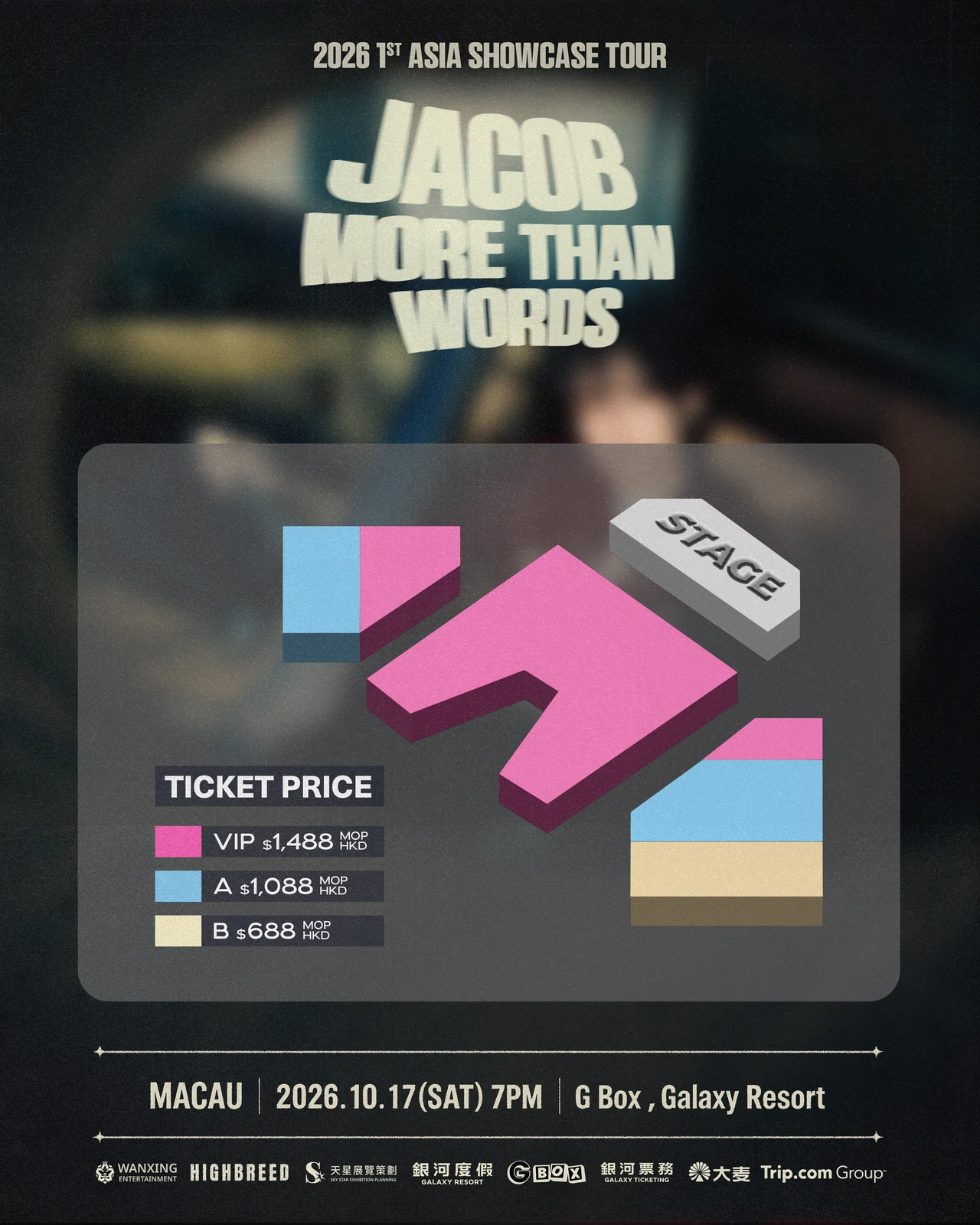 JACOB 1st Asia Showcase: More Than Words Tour 2026 in MACAU — Official seating plan