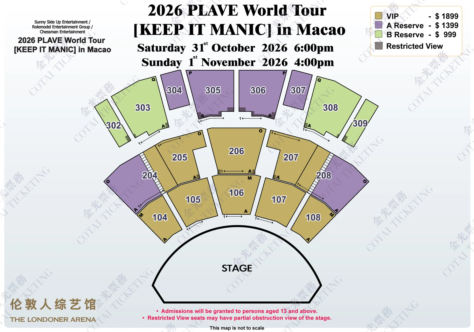 2026 PLAVE World Tour [KEEP IT MANIC] in Macao — Official seating plan