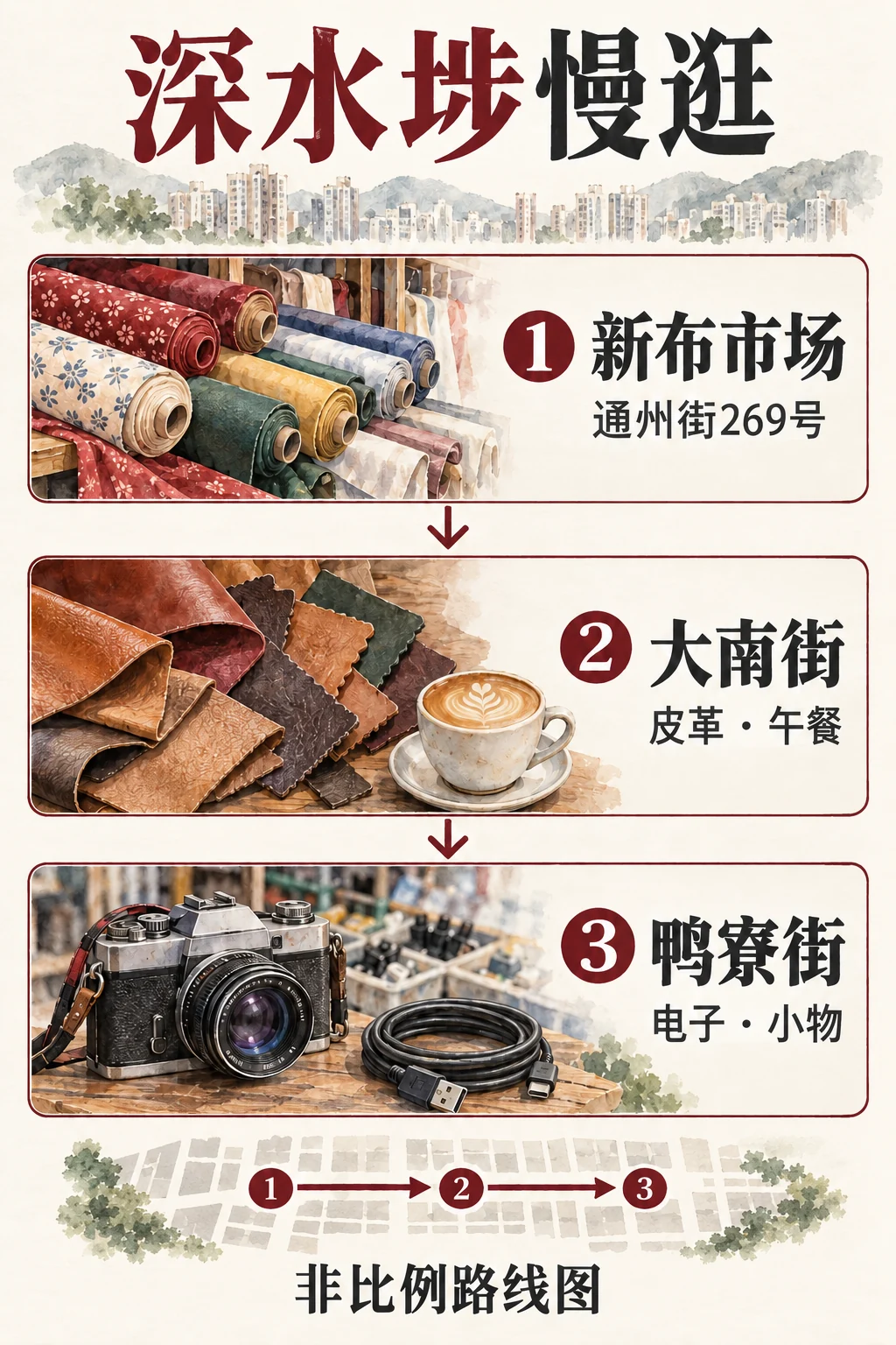 通州街新布市场、大南街与鸭寮街的三段慢逛顺序