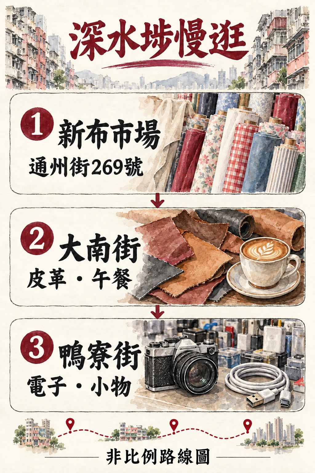 通州街新布市場、大南街與鴨寮街的三段慢逛順序